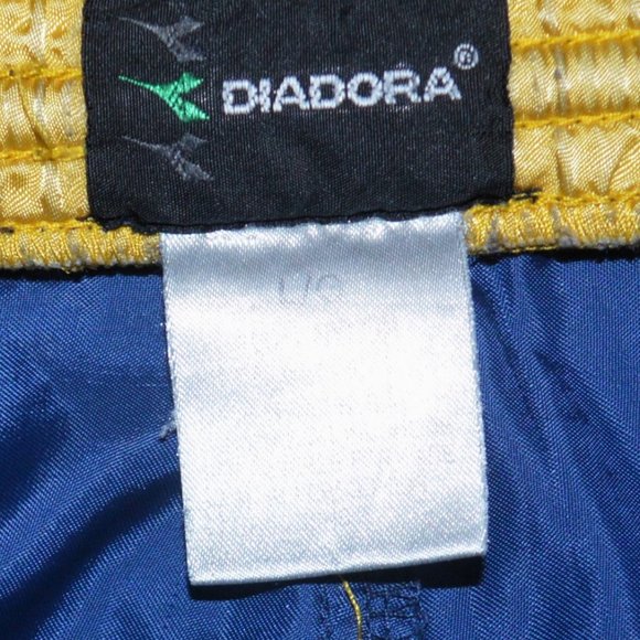 Vintage Silky Diadora Boxing Running Elastic Drawstring Blue Gold Shorts Large - Picture 4 of 7